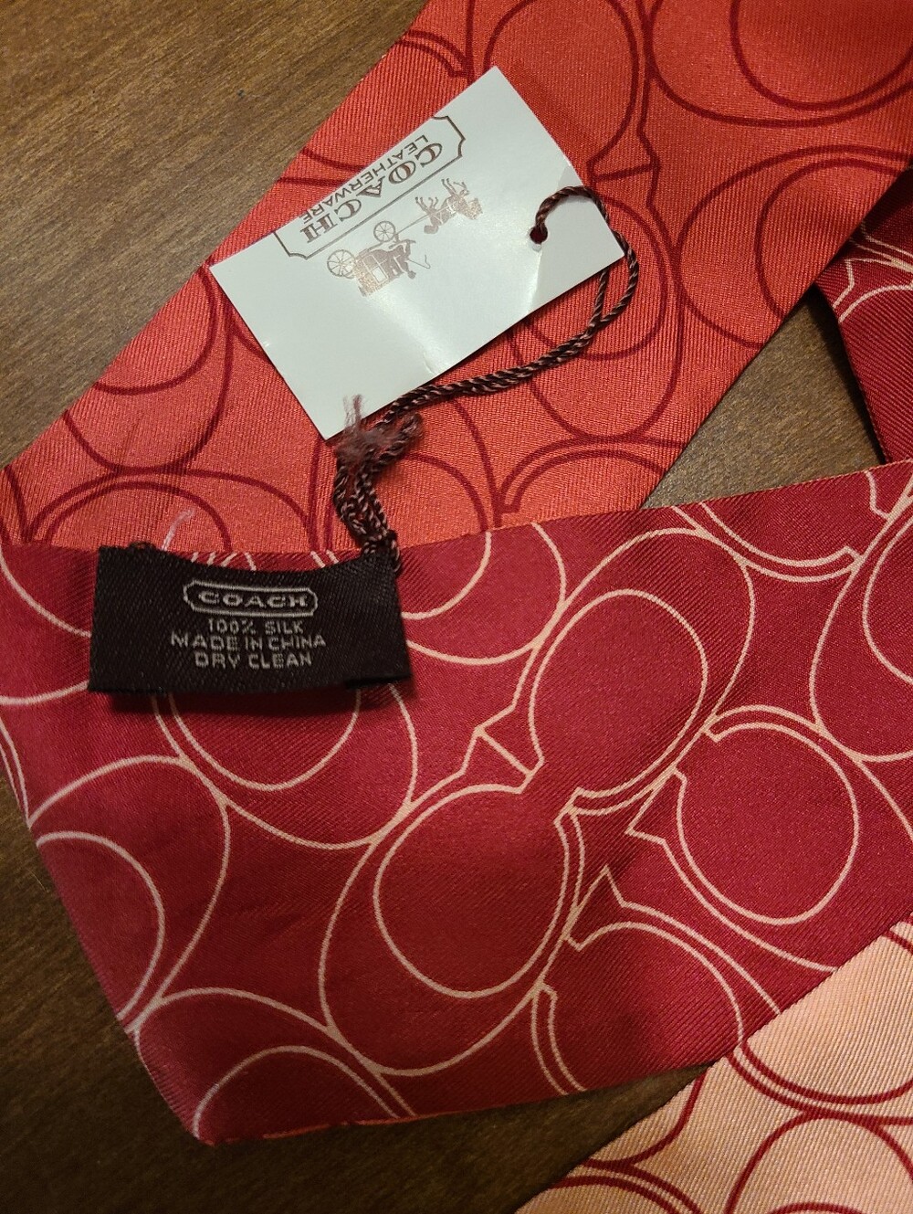 Coach Silk Scarf Tie New - Picture 4 of 4